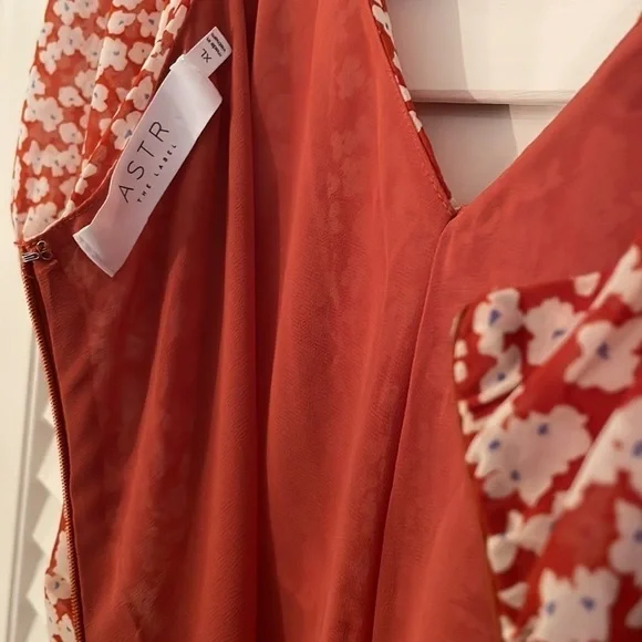 ASTR The Label Floral Ruffle Mini Lined Ruched Front and Back Dress - Picture 9 of 10